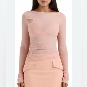 House of CB Blush Pink Mini Skirt with Flap Pockets